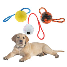 Durable Cotton Rope Pet Dog Puppy Chew Ball Dog Interactive Rubber Balls Toy for Fetching and Playing Pet Tooth Cleaning Supplie