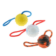 Durable Cotton Rope Pet Dog Puppy Chew Ball Dog Interactive Rubber Balls Toy for Fetching and Playing Pet Tooth Cleaning Supplie