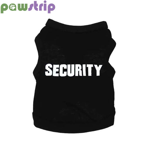 pawstrip XS-L Security Dog Vest Summer Dog Clothes Black Pet Puppy T Shirts For Small Dogs Chihuahua Yorkie Pug Cat Vest Costume