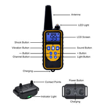 800m Electric Dog Training Collar Pet Remote Control Waterproof Rechargeable with LCD Display for All Size Shock Vibration Sound