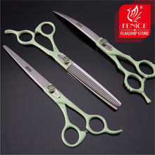 Fenice Dog Scissors Set Straight&Thinning&Curved Pet Grooming Scissors Kits Bichon Teddy Bomei Dog Grooming Shears Set Tool Set