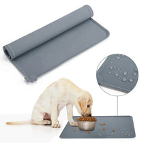 Silicone Pet Food Mat with High Lips Non-Stick Waterproof Pet Food Feeding Pad Puppy Feeder  Bowl Placemat Tray 5 Colors