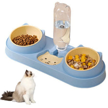 Pet Cat Bowl Automatic Feeder Dog Food Bowl with Water Fountain Double Bowl Drinking Raised Stand Dish Bowls for Cats