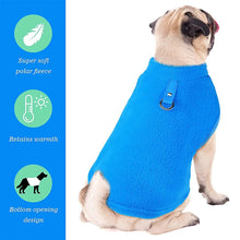 Dog Fleece Vest Cold Weather Pullover Dog Cozy Jacket Winter Warm Puppy Clothes Pet Sweater Vest with Leash Ring for Small Dogs