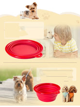 Collapsible Dog Bowls Portable Travel Dog Food Dish Water Bowl with Lid and Carabiner Pet Food Container for Indoor Outdoor