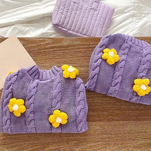 2023 Purple Flower Dog Clothes Autumn Teddy Sweater Pet Warm Knit Schnauzer Pullover Fashion Two Legged Clothing