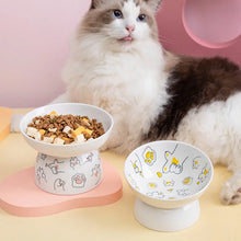 Cat Bowl Ceramic Cat Food Bowl Protects Cervical Vertebra Oblique Opening Pet High Foot Bowl Cat Food Water Bowl Dog Cat Bowl