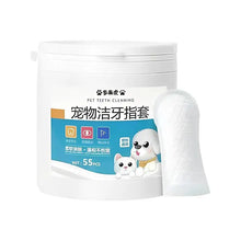 Dog Teeth Wipes 55pcs Dog Oral Cleaning Pads Finger Toothbrush Hygienic Pet Ear Teeth Cleaning Wipes Dog Oral Care Finger Wipes