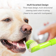 Pet Toothbrush Kit Dental Care Three Sided Soft Rubber Bristles Teeth Cleaning Toothbrush Teeth Care Dog Cat Cleaning Toothbrush