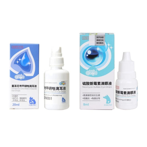 Professional 20ml Pet Ear Drops 8ml Pet Eyes Drops Safe and Easy-to-Use Dog Cat Ear Drops for Expert Dogs Care at Home