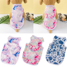 Summer Dog Shirt Sleeveless Pet T-shirt Tie-dye Puppy Vest Small Dog Clothes Classic Pet Clothes New Dog Costume Pets Clothing