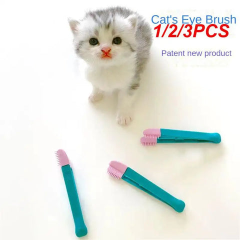 1/2/3PCS Pet Comb Tear Stain Brushes Eye Care Kitten Eye Rub Toothbrush Tear Stains Brush Eco-friendly Pets Cleaning Grooming