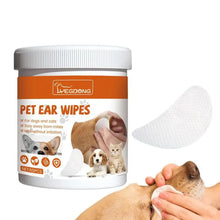 60pcs Pet Ear Wipes Dog Cat Eyes Ears Teeth Care Cleaning Paper Puppy Eyes Tear Stain Remover Cotton Sheet Grooming Supplies