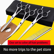 Pet Grooming Scissors Dog Hair Professional Trimming Scissors Set Dogs Haircutting Bent Scissors Portable Pet Clippers Sets