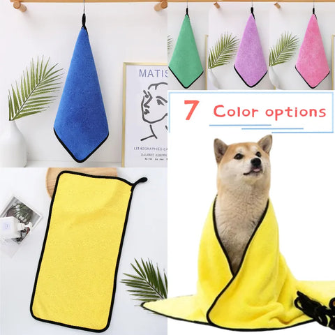 Quick-drying Dog and Cat Towels Soft Fiber Towels Absorbent Bath Towel Pet Bathrobe Convenient Cleaning Towel Dog Accessories