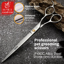 Fenice Professional 7.0 /7.5 inch pet grooming in dog hair trimmers scissors serrated blade dog cutting grooming shears