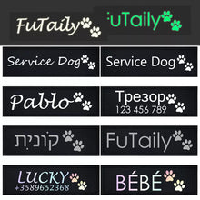 Personalized Reflective Pet Harness Label Collar Tag Fluorescence ID Name Customized Cat Label Sticker Custom DIY Logo 2 PCS