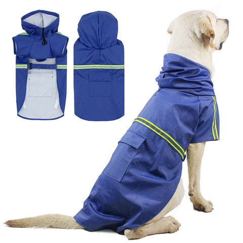 Dog Raincoat S-5XL PU Leather Reflective Adjustable  Rainproof Cloak Hoodies Rain Coat Jacket For Dogs Apparel Clothes