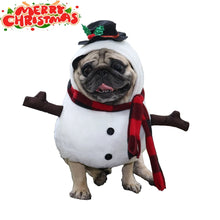 Pet Christmas Snowman Upright In Funny Clothes Dog Halloween Party Pet Cosplay Decorated Costume Warm Cat Jacket Hoodie