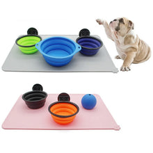 Pet Cat Bowl Food Mat with High Lips Silicone Non-Stick Waterproof Dog Food Feeding Pad Puppy Feeder Tray Water Cushion Placemat