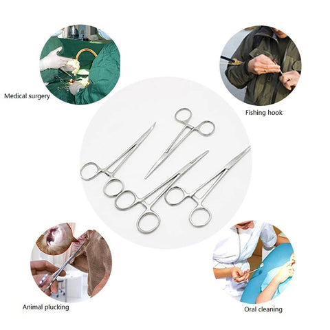 First Aid Kits Hemostatic Clamp Forceps Stainless Surgery Special Tools Pet Plucking Pliers For Outdoor Traveling Hiking