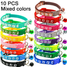 10Pcs Wholesale Collars For Cat Bell Adjustable Necklace With Bell Colorful for Cat Puppy Cat  Collar Dropshipping Pet Collars