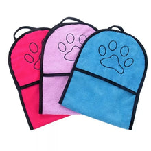 Dog Towel Quick Dry Pet Towel Bath Robe Soft Fiber Absorbent Cat Bath Towel Convenient Pet Cleaning Washcloth Dog Accessories