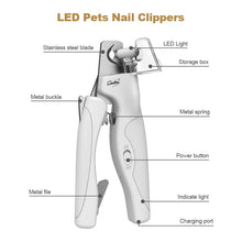 PUPCA LED Pet Nail Clippers Professional Cats Claw Blood Line Scissors Dog Nail Trimmer Grooming Cutter for Animals Pet Supply