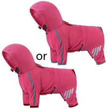 Dog Rainwear Step In Dog Windproof Rain Coat FourSeason Pet Clothes Outdoor Walking Raincoats with ReflectiveStripes