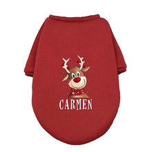 Personalised Pet Dog Christmas Clothes Deer with Name Dogs Winter Warm Hoodies French Bulldog for Puppy Medium Dog Clothing Gift