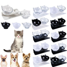 Non Slip Double Cat Food Bowl Inclination Neck Protector Tilting Dish Pet Feeder Water Bowls Pets Products for Dogs Cat Supplies