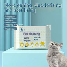 Pet Cleaning Towels, Cats and Dogs Body Eye and Ear Disinfection Hygiene Care Tear Stains Wet Wipes Portable Deodorant Cleaning