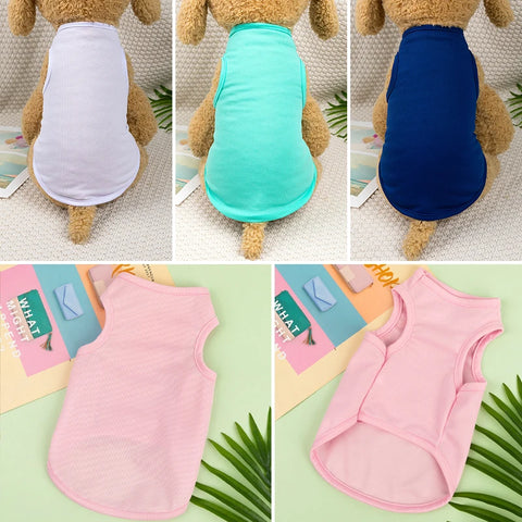 Sleeveless Dog Vest Breathable Dog Clothes Small Floral Puppy Pet Cat  T-shirt Thin Section Small Dog Clothing Pet T-shirt