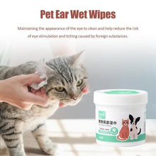 Pet Ear Cleaning Wipes Dog Cat Eyes Cleaner Pet Tear Stain Remover Pet Cleaning Supplies Puppy Kitten Cat Dog Eye Ear Care Wipes