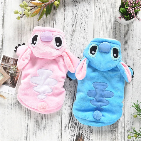 Dog Pet Clothing Fleece Hoodies for Dogs Clothes Cat Small Stitch Cute Autumn Winter Upset Warm Boy Girl Yorkshire Accessories