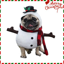 Pet Christmas Snowman Upright In Funny Clothes Dog Halloween Party Pet Cosplay Decorated Costume Warm Cat Jacket Hoodie