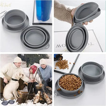 Portable Pet Bowl, Double-fold Silicone Pet Product, Thickened Dog Bowl, Suitable for Outdoor, Travel, and Indoor Use