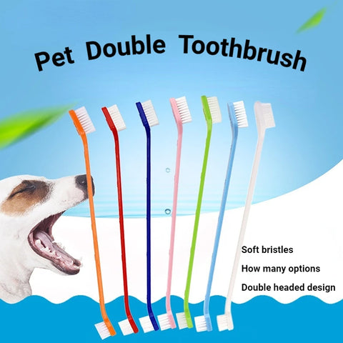 Dog Toothbrush Pack,7 Long Handled Dual Headed Toothbrush Kit for Dog Dental Care,Use Double Sided Pet Toothbrush Clean Set,7PCS